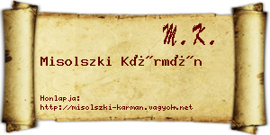 Misolszki Kármán névjegykártya